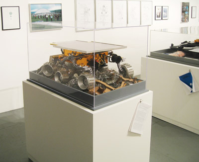 <i>LIMPER</i>, 2007, aluminum, urethane, acrylic, mylar, cardboard, paper, Kapton, electronics, 12 3/4 x 31 x 21 inches (32 x 79 x 53 cm)