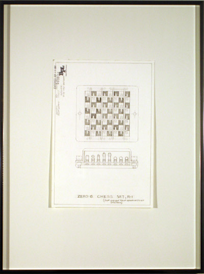 <i>Zero-G Chess Set, R-1</i>, 2007, pencil on paper, 24 3/16 x 18 5/16 inches (61.5 x 46.2 cm)