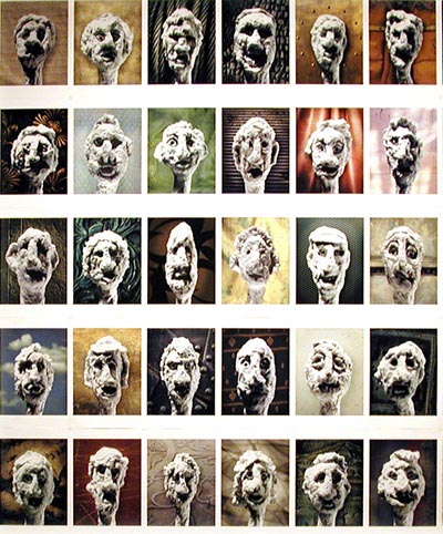 <i>Spitball Portraits: Untitled</i>, 2001, 48 unique digital prints, 19x13 ins (48x33 cm)