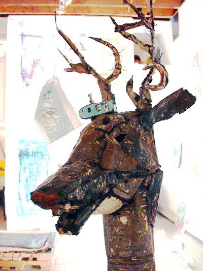 Matt Blackwell, Untitled (Reindeer), 1997  2003, ceiling tin, metal studs, caulk, rivets, wire
