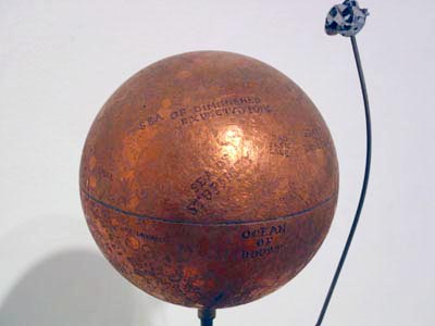 <i>It Seemed Like a Good Idea at the Time, (detail)</i>, 2001-3, copper, brass, wood, electric motor, ink