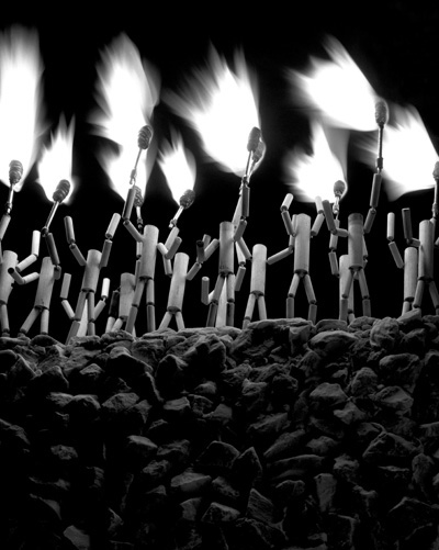 <i>Torch Series: The Wall, (after King Kong)</i>, 2003, silver gelatin print, 60x48 ins (152.5x122 cm)