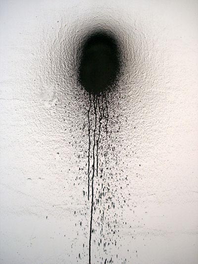 <i>Bombing</i>, 2005, spraypaint on wall