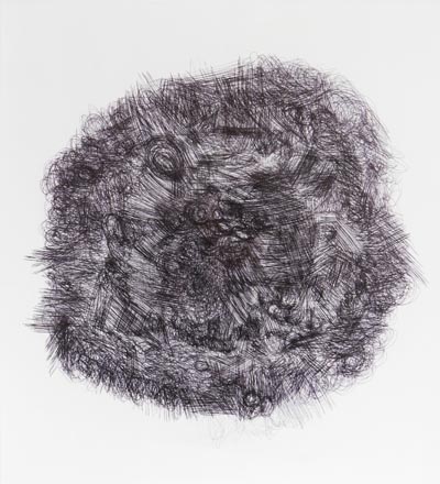 <i>Untitled</i>, 2005, from the series 'The Ends', black ball-point on paper, 23.5x20.5 ins (52x56.5 cm)