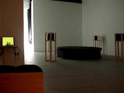 General view, clockwise from the left to the right, <i>Relay</i>, 2006, <i>A Little Light Music</i>, 2006