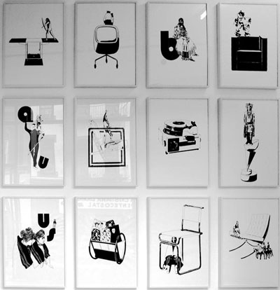 <i>Bauhaus</i>, 2006, series of 12 drawings, each: gouache, marker, 40 x 29 7/8 inches (101.6 x 75.89 cm)