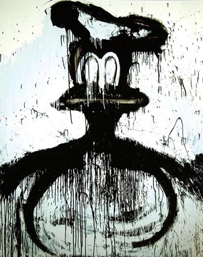 <i>Donald Rising</i>, 2006, enamel on linen, 62 x 50 inches (157.5 x 127 cm)