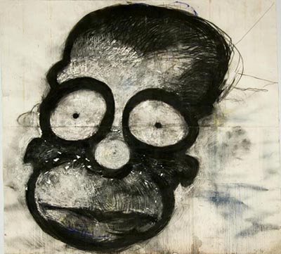 <i>Homer</i>, 2006, charcoal and pastel on paper, 120 x 132 inches (305 x 335.3 cm)
