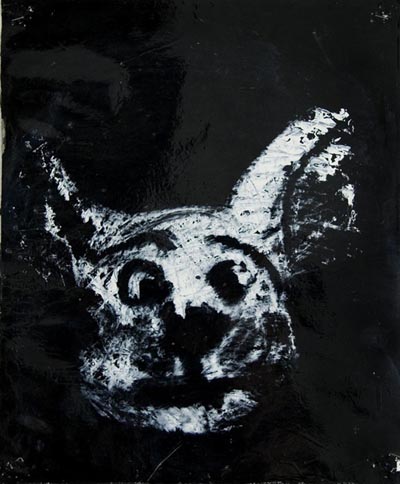 <i>Dog</i> [from the Wanted Series], 2003, enamel on paper, 17 x 14 1/4 inches (43.2 x 36.2 cm)