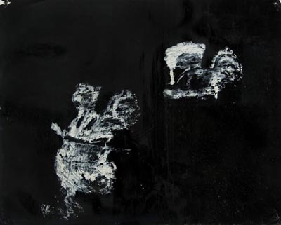 <i>Double Mickey</i>, 1999, enamel on paper, 23 x 29 inches (73.7 x 58.4 cm)