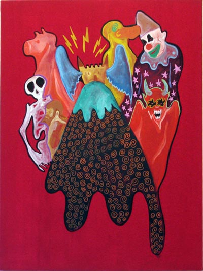 <i>Fake Fairytale</i>, 2007, marker and acrylic on canvas, 47 x 36 inches (120 x 100 cm)