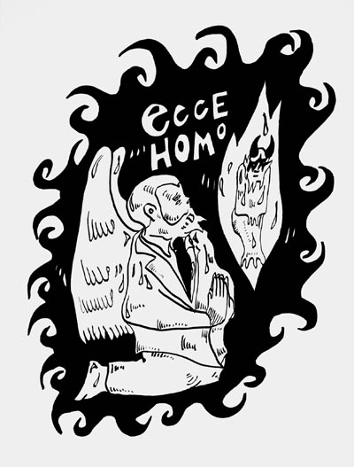 <i>Ecce Homo</i>, 2007, black marker on paper, 15 13/16 x 11 14/16 inches (40 x 30 cm)