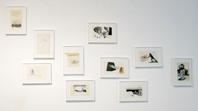 Exhibition View <i>Graphic Fuzz</i>, Parker's Box, 2007, left to right: The Art Of Making Sense</i>, 2006; <i>Drop</i>, 2006; <i>Hungry Bird</i>, 2006; <i>Record Player</i>, 2006; <i>Breast</i>, 2006; <i>The Chicken</i>, 2006; <i>Stage</i>, 2006; <i>Arp</i>, 2006; <i>Lions & Tiger</i>, 2006, <i>Cellphone</i>, 2006