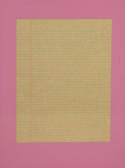 <i>Blank Page</i>, 2006, collage paper, latex acrylic on primed glass, 15 3/4 x 11 3/4 inches (40 x 29.8 cm)