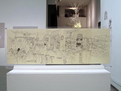 Paul Hoppe, <i>Lemonlime Coffee Shop</i>, 2004, pen on paper, double-sided, 30 x 34 14/16 inches (76.2 x 88.6 cm)