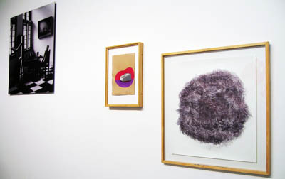 ><i>Selection Box</i>, exhibition view, Parker's Box, 2007, left to right: Joshua Stern, <i> The Drinkers (From the Room series)</i>, 2004; Beatriz Barral, <i> Untitled VI (Grey Armchair On Pink And Purple) (from the Transportador series)</I>, 2001; Patrick Martinez, <i>Untitled (From The Ends series)</i>, 2005