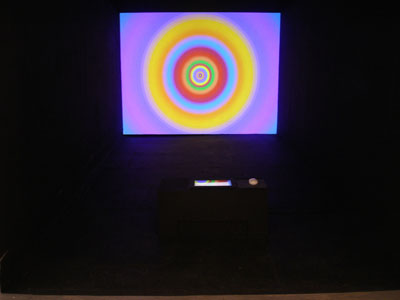 <i>The Tunnel</i>, 2008, interactive video installatoin with architectural structure and touch screen technology, variable dimensions