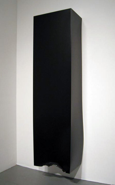 <i>Untitled (Flat Black California Custom Game Over)</i>, 2005, aluminum, automobile paint, 86 19/32 x 23 19/32 x 12 13/32 inches (220 x 60 x 39 cm)