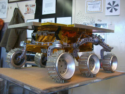 <i>BPL003</i>, BPL-003 Moranic Mission to Montana
LIMPER (Limited Intelligence Marginally Produced Exploration Rover) 
breadboard stage prototype. The vehicle is scheduled for overhaul and replacement of nearly every element, due to myriad engineering and general intellectual defects. New systems being developed include power, navigation, suspension, communications, and style. 2009