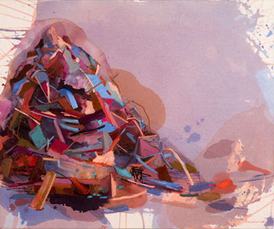 Angelina Gualdoni, <i>Odds and Ends</i>, 2008, oil and acrylic on canvas, 28 x 34 inches (471 x 86.5 cm)