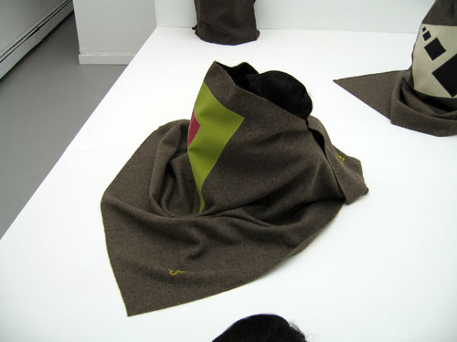 Virginie Barré, <i> Itten</i> (From the "Bauhaus" series), 2006, resin, military blanket, mannequin, 22 x 60 x 36 inches (55.9 x 152.4 x 91.4 cm)